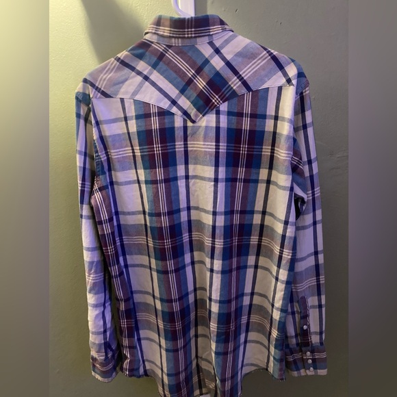 COPY - Vintage Wrangler Western Pearl snap x long tail plaid rodeo shirt 16.5-3… - Picture 3 of 9